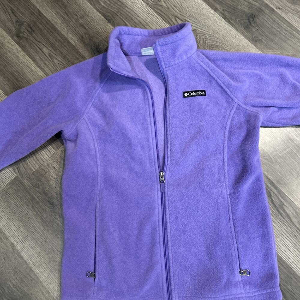 Size 14/16 Girls Purple Columbia Fleece 100%polyester Zip Up Jacket